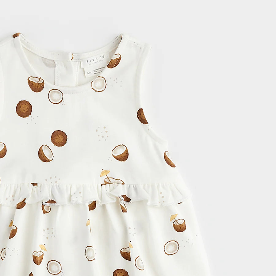 Coconut Print on Bodysuit Dress