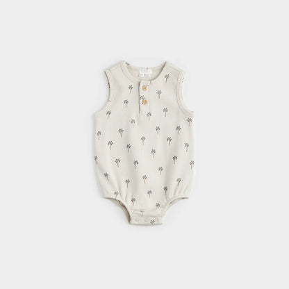 Palm Tree Ribbed Bubble Romper