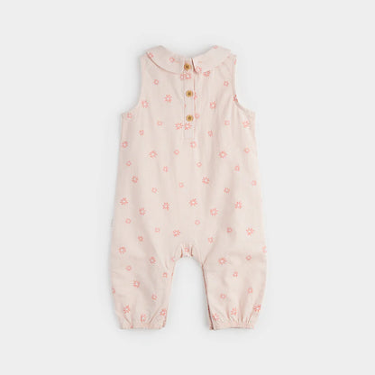 Flower Print Linen Jumpsuit