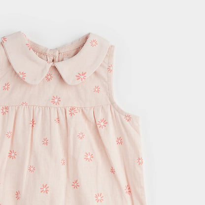 Flower Print Linen Jumpsuit