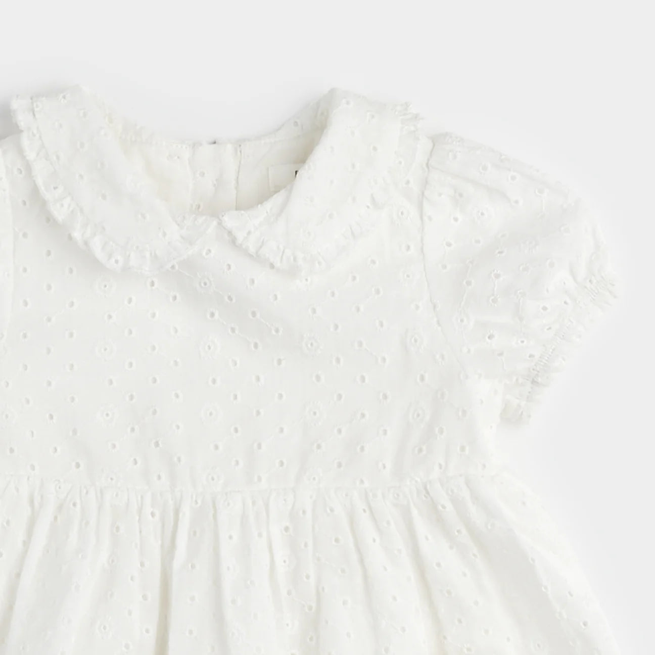 Baby White Eyelet Dress and Tights Set (3 pc)