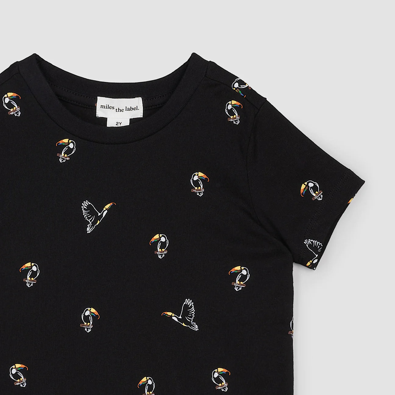 Toucan Print on Black T-Shirt