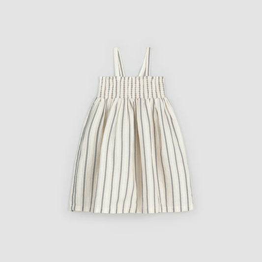 Striped Linen Blend Smocked Tank Dress