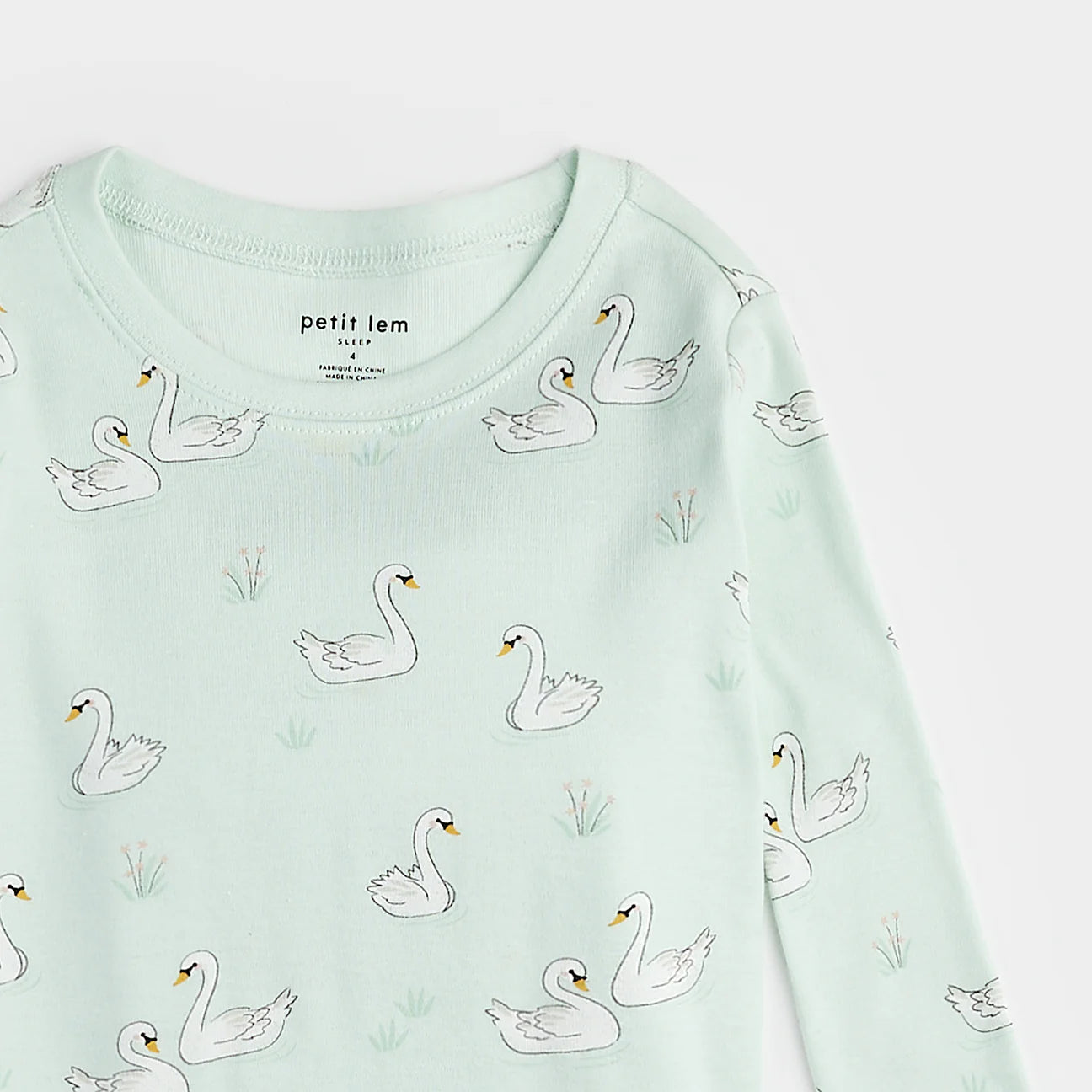 Swan Print on Water Lily PJ Set