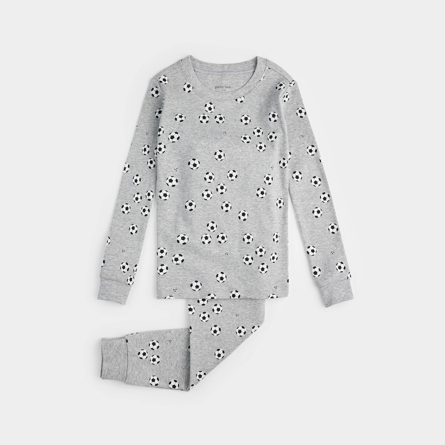 Soccer Print on Heather Grey PJ Set