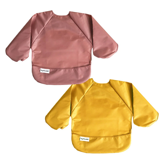Full Sleeve Bib 2 Pack - Taupe and Dandelion (6-24 Months)