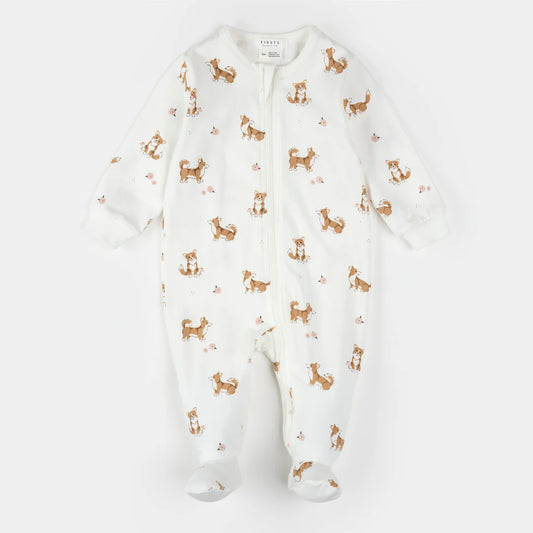 Corgi Print on Off-White Sleeper