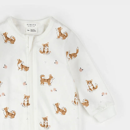 Corgi Print on Off-White Sleeper