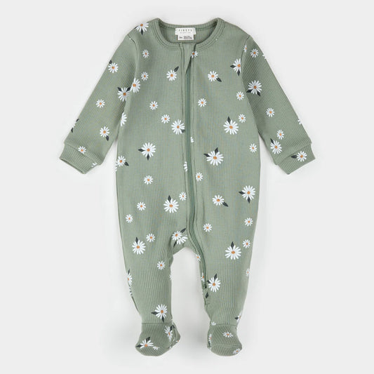 Daisy Print on Sage Green Sleeper