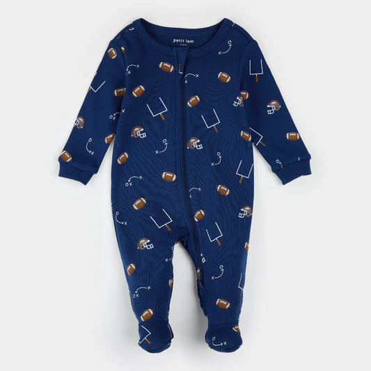 Football Play Print on Blue Sleeper
