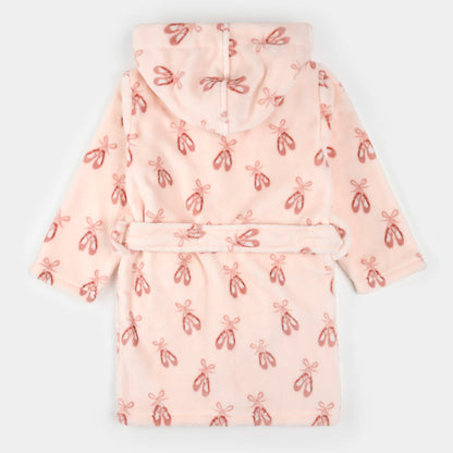 Ballet Slippers Print on Light Pink Plush Robe