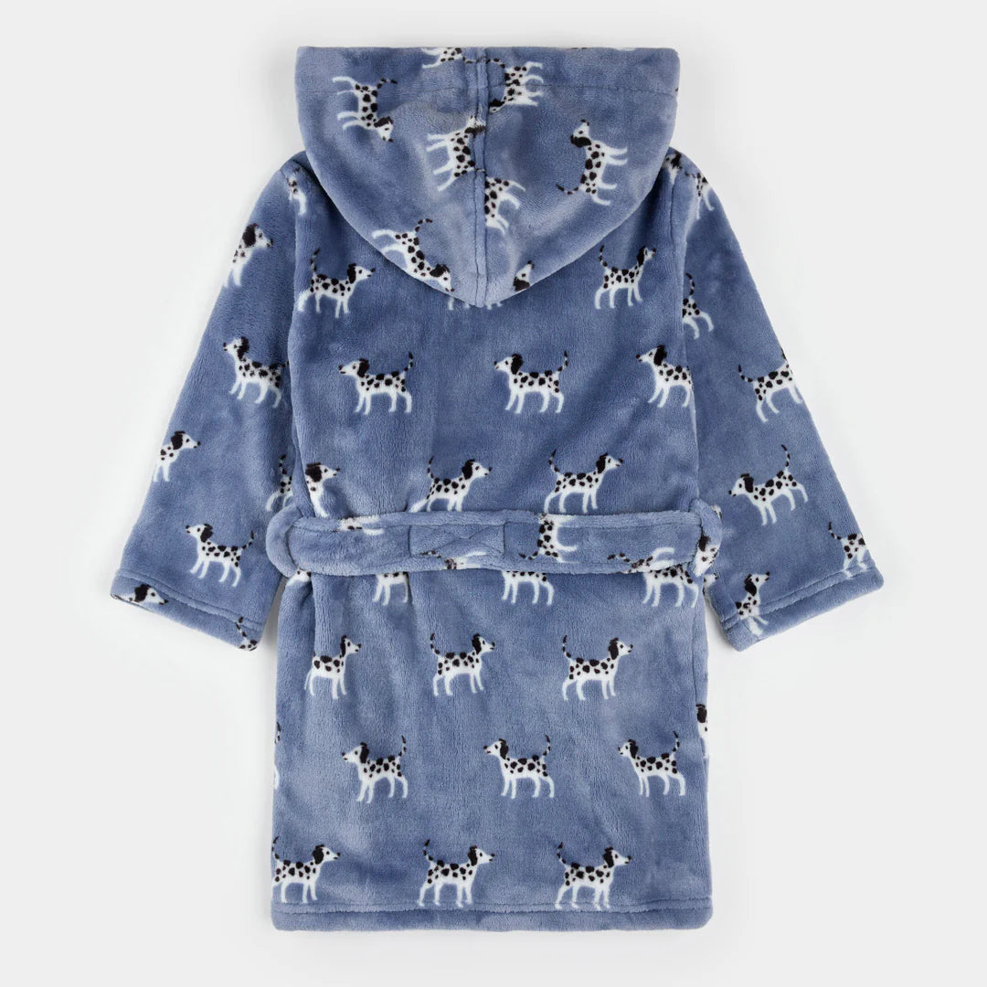 Dalmatians Print on Blue Plush Robe