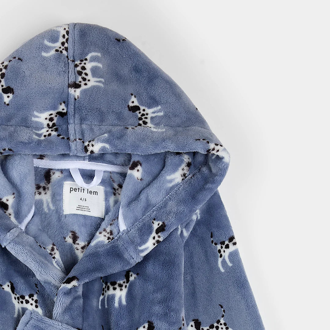 Dalmatians Print on Blue Plush Robe