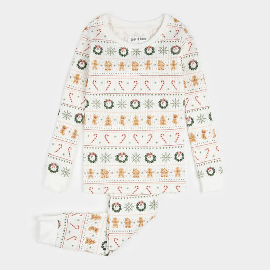 Holiday Treats Fair Isle Print on Thermal PJ Set