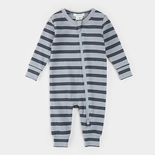 Blue Multi-Stripe Modal Rib Sleeper