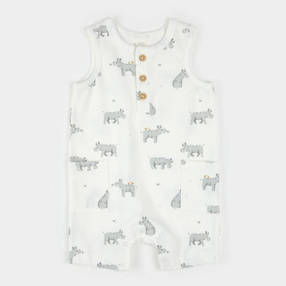 Rhino Print Sleeveless Romper