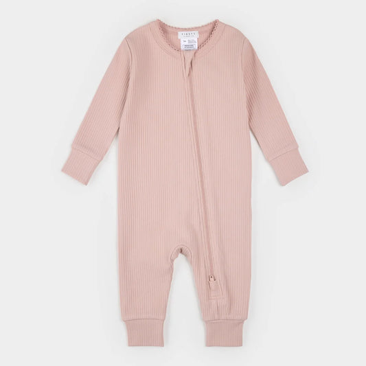 Rose Modal Rib Scalloped Sleeper