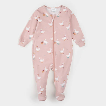 Dress-Up Duck Print on Primrose Sleeper