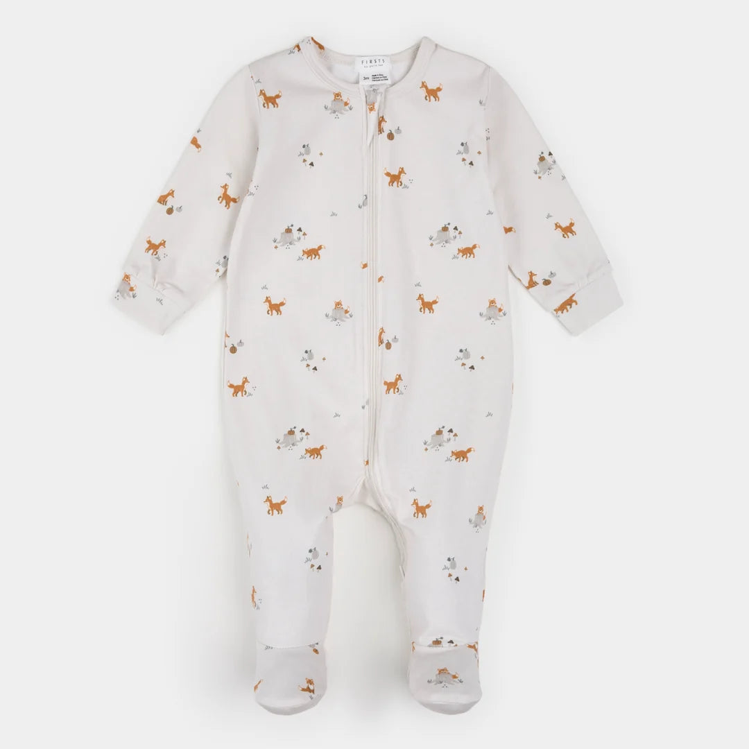 Fox Kit Print on Off-White Sleeper