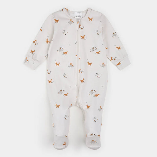 Fox Kit Print on Off-White Sleeper