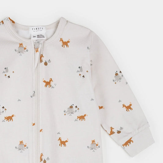 Fox Kit Print on Off-White Sleeper