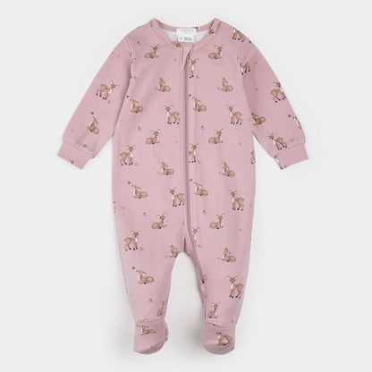 Fall Fawn Print on Twilight LunaKnit Sleeper