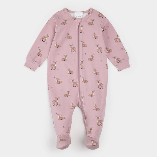 Fall Fawn Print on Twilight LunaKnit Sleeper