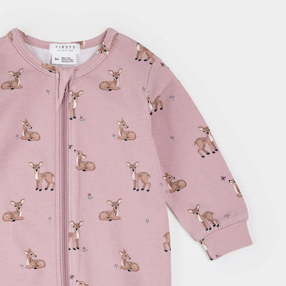 Fall Fawn Print on Twilight LunaKnit Sleeper
