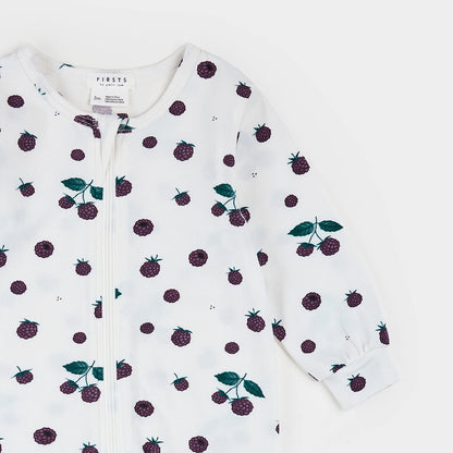 Blackberry Print on Off-White LunaKnit Sleeper