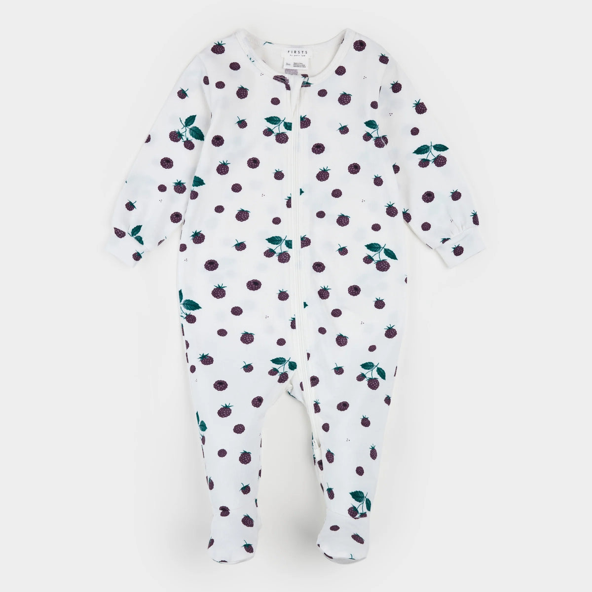 Blackberry Print on Off-White LunaKnit Sleeper