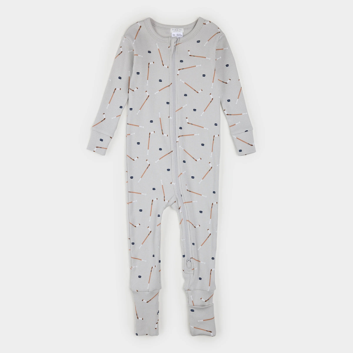Slapstick Print on Ribbed Lunar Rock Convertible Ribbed Sleeper