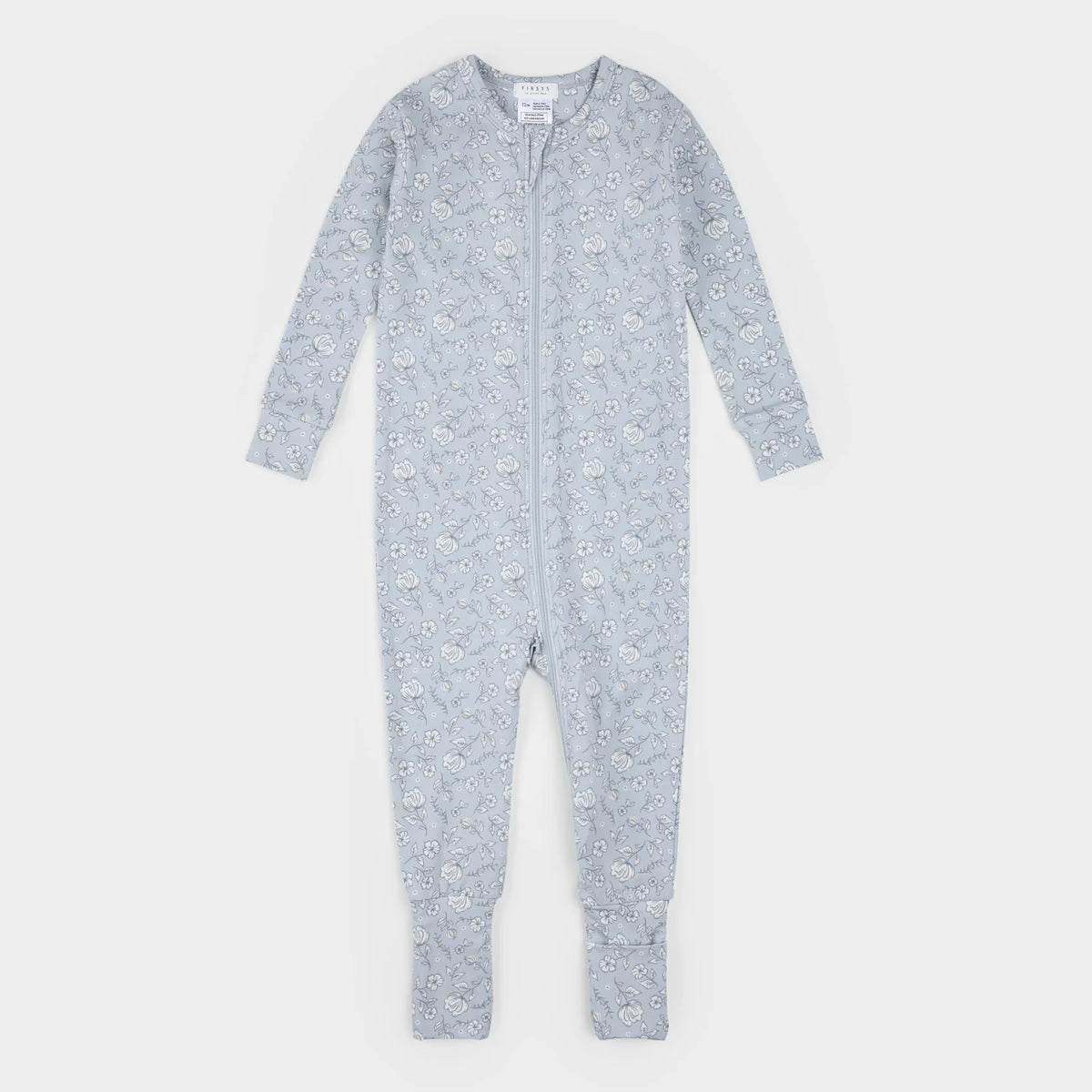Frost Flower Print on Pearl Blue Convertible LunaKnit Sleeper