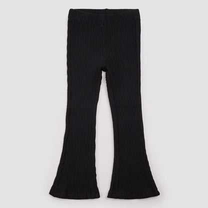 Baby Black Flared Rib Leggings