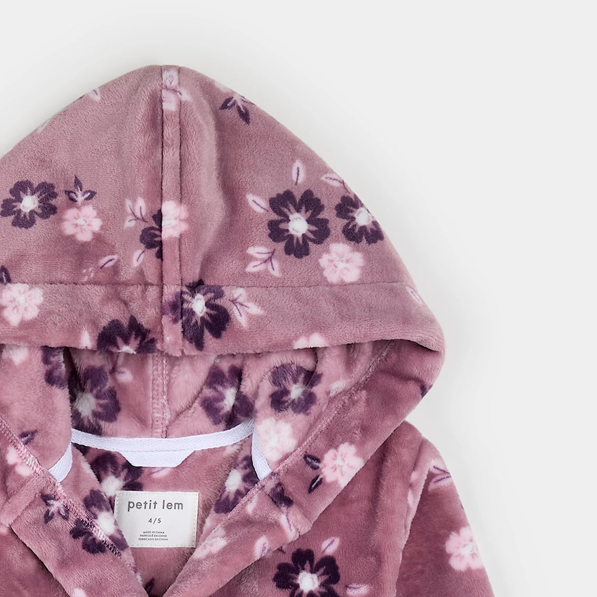 Floral Print on Twilight Plush Robe