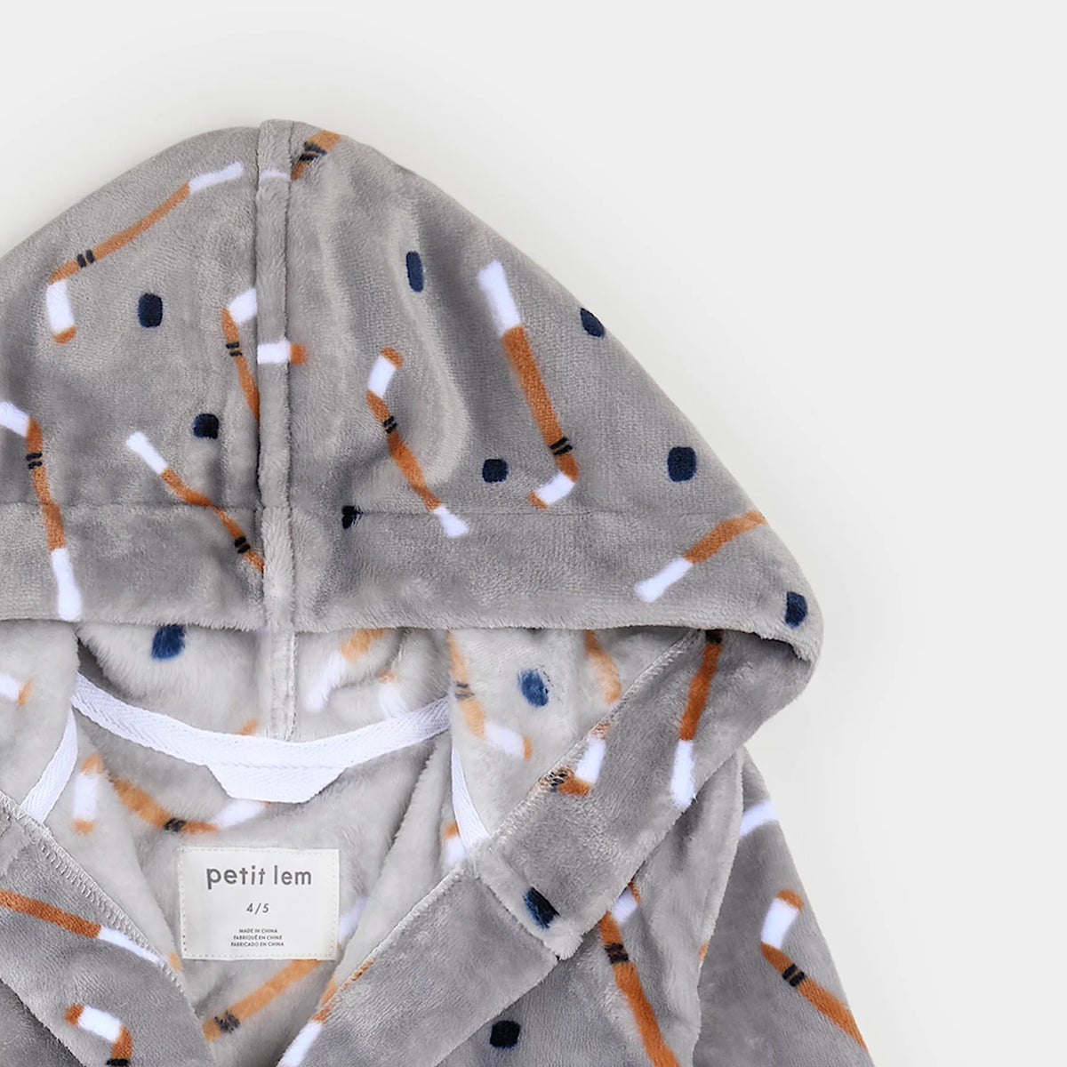 Slapstick Print on Indigo Plush Robe
