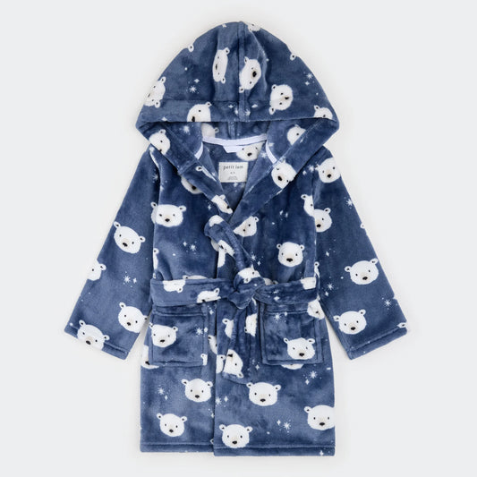 Polar Bear Print on Fog Plush Robe