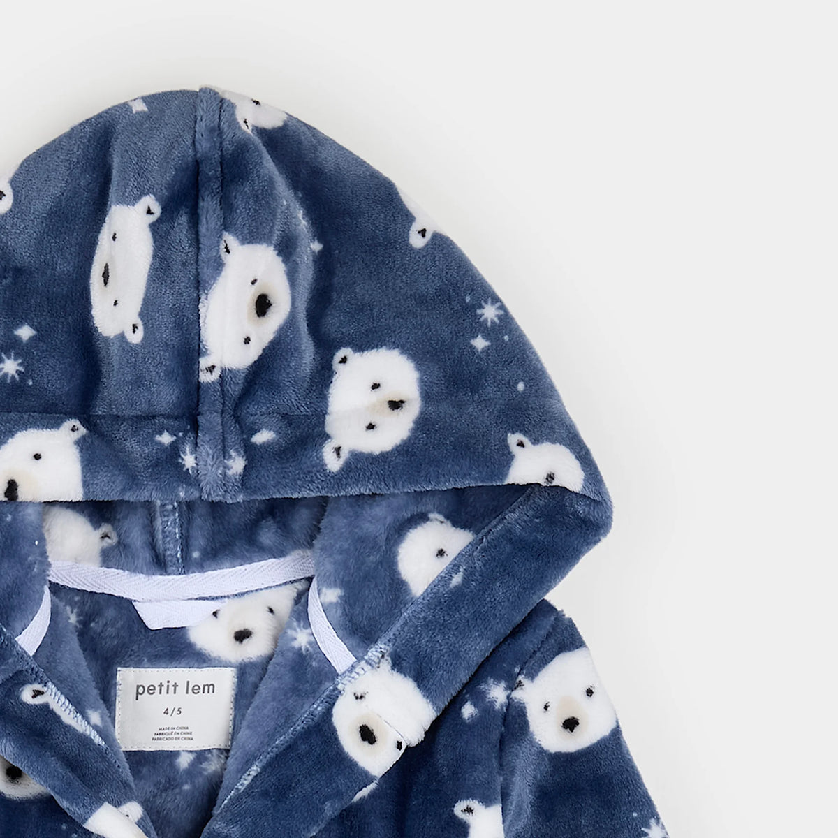 Polar Bear Print on Fog Plush Robe