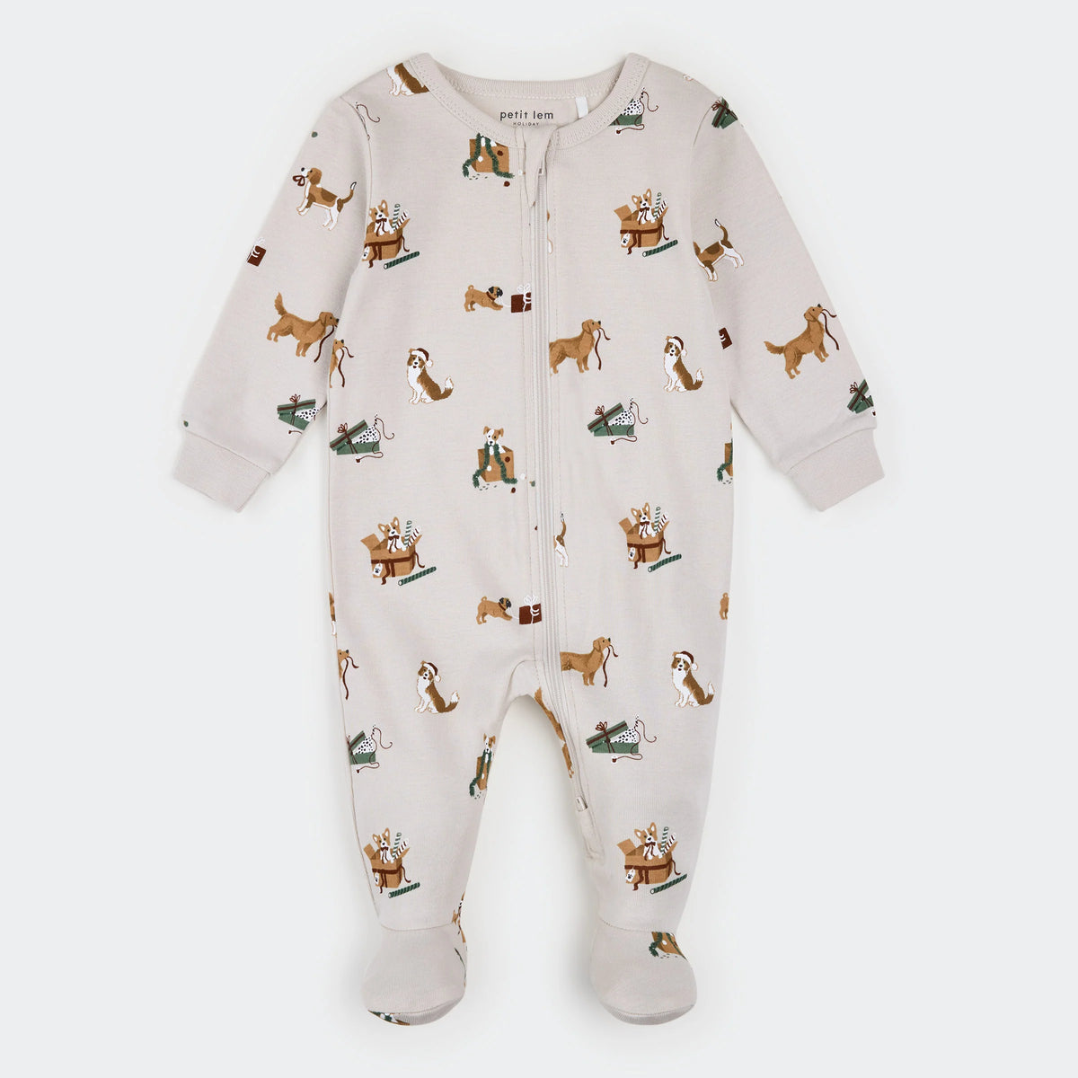 Santa Paws Print on Crème Sleeper