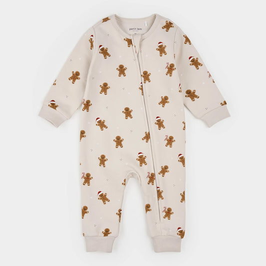 Merry Gingerbread Men on Crème Playsuit