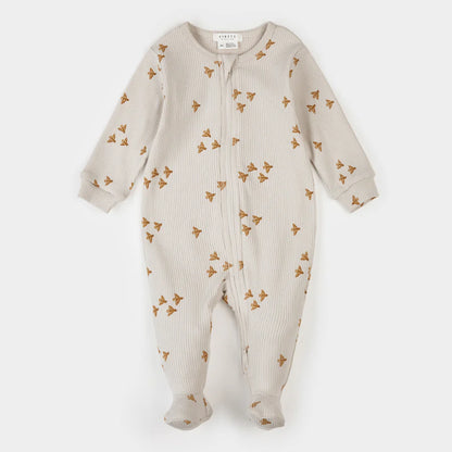 Birds Print on Orchard Tint Footed Sleeper