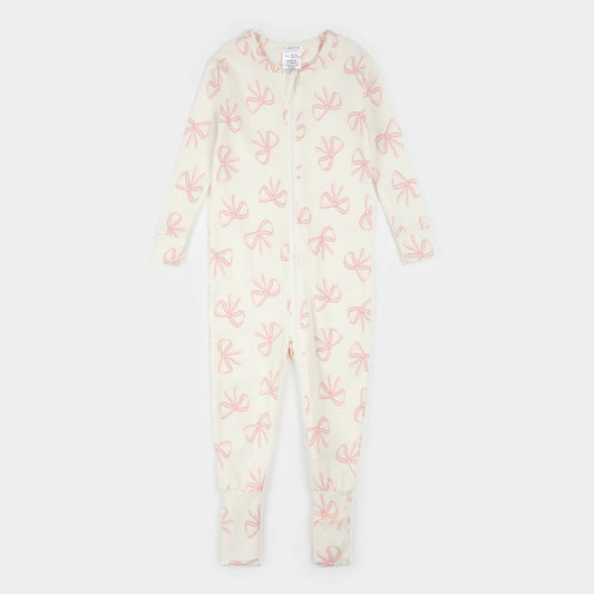 Bows Print on Ivory Convertible Sleeper