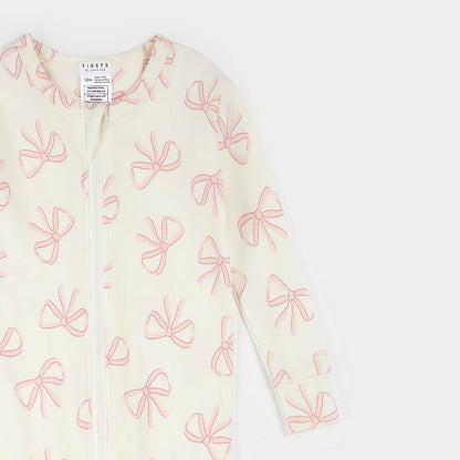Bows Print on Ivory Convertible Sleeper