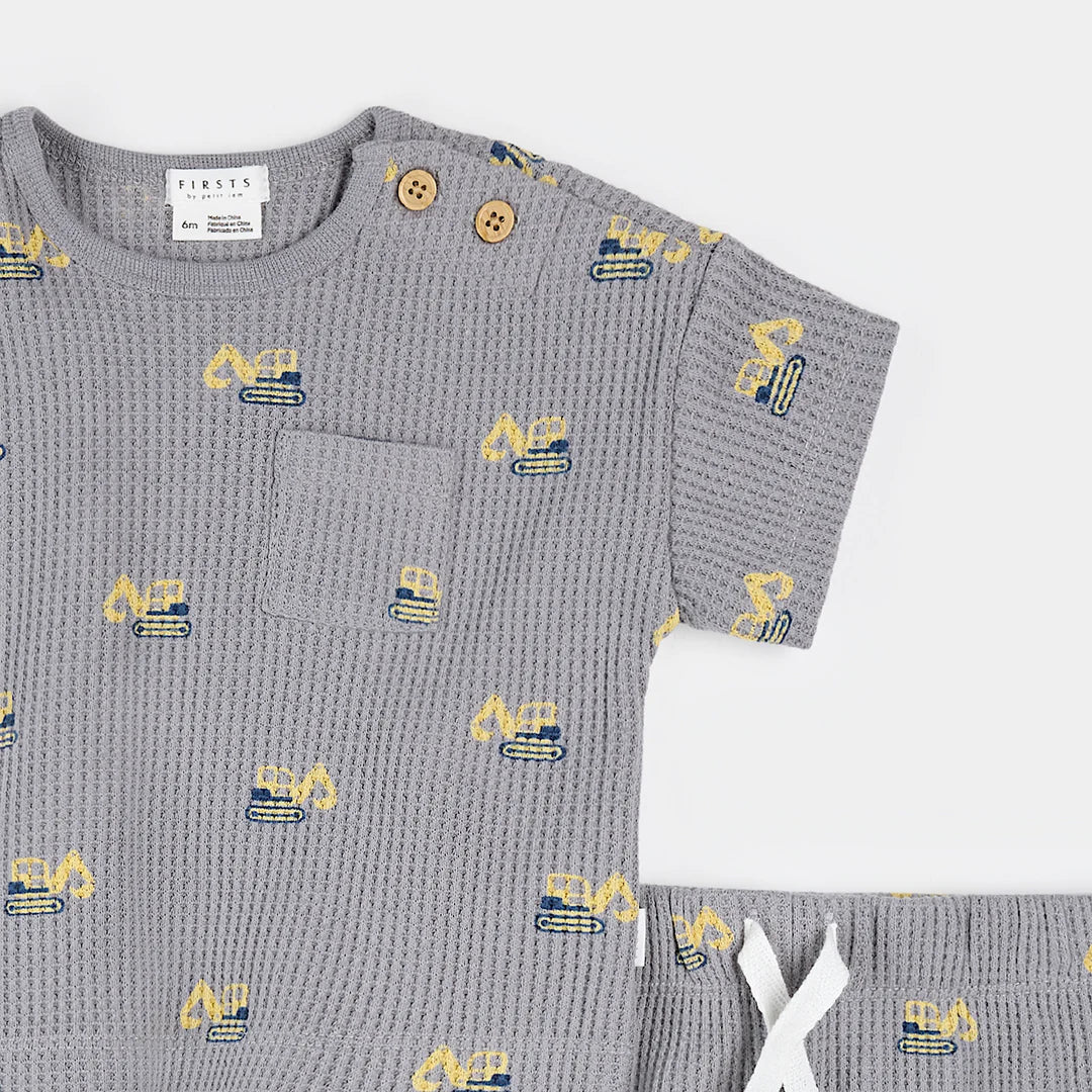 Diggers Print on Cement Short Set