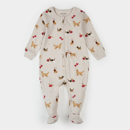 Puppy Love Print on Beige Sleeper