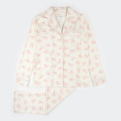 Bows Print on Ivory Women's PJ Set