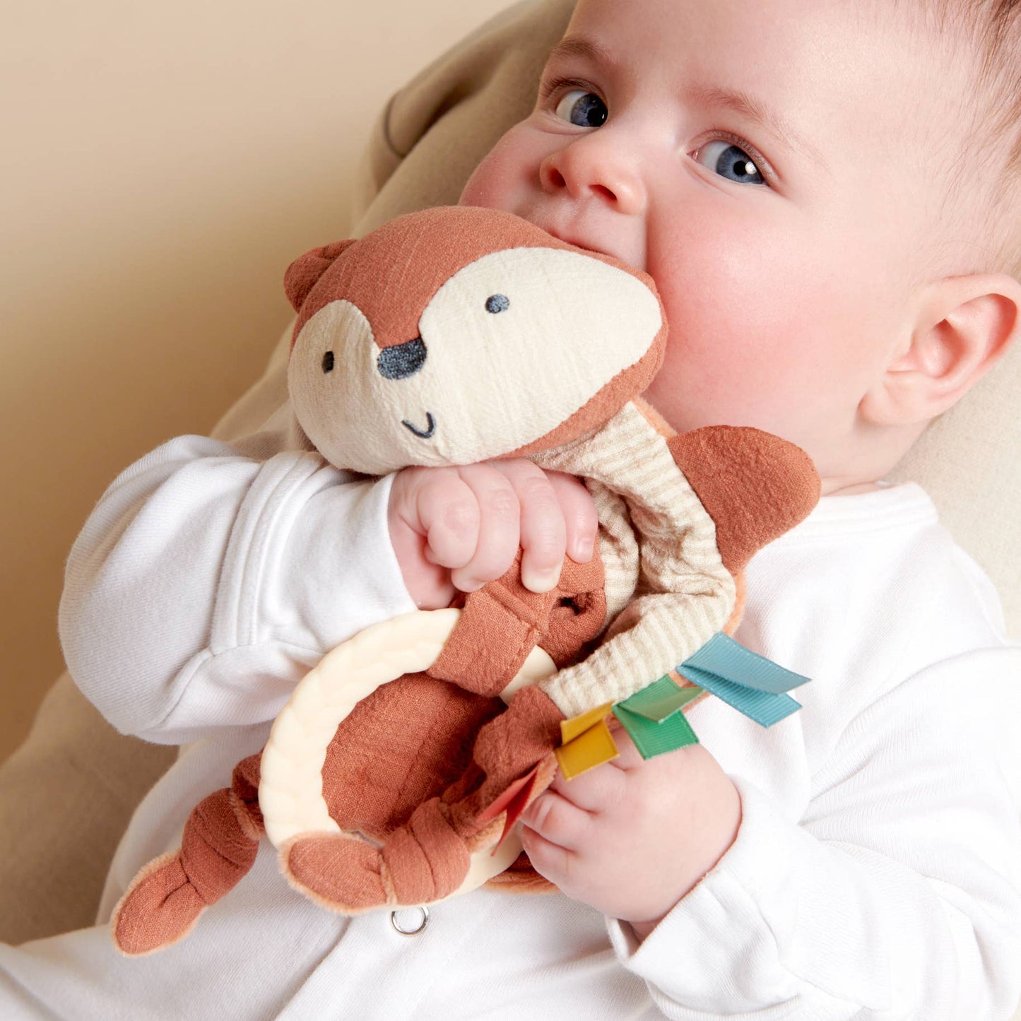 Bitzy Crinkle™ Sensory Toy With Teether: Fox