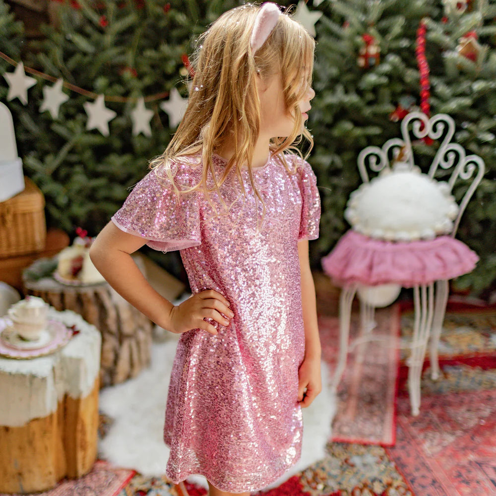 Kids Pink sequin dress