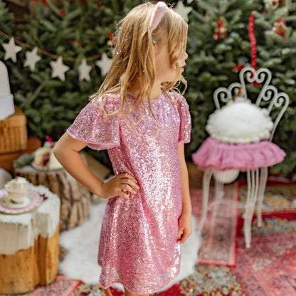 Kids Pink sequin dress