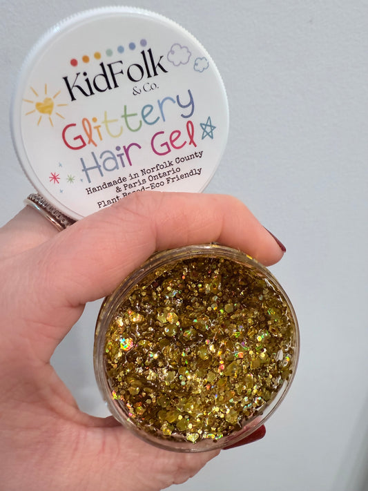 24K Gold Glittery Hair Gel