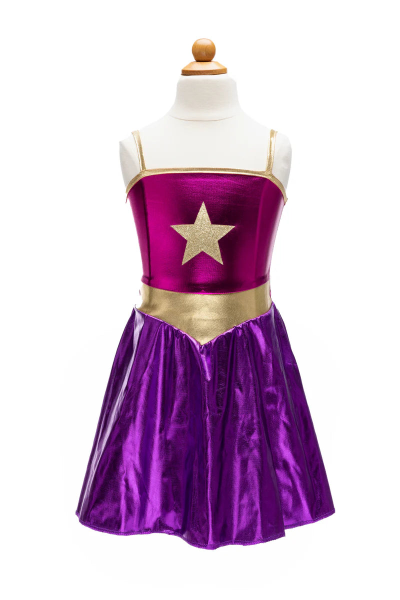 Superhero Star Dress, Cape & Headpiece (5-6)